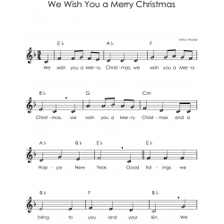 Christmas Trumpet Easy Sheet Music with Letters for Beginners