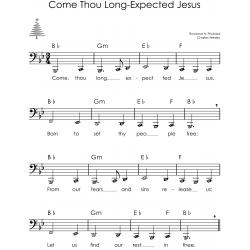 Christmas Tuba Easy Sheet Music with Letters for Beginners