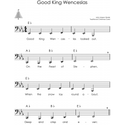 Christmas Tuba Easy Sheet Music with Letters for Beginners