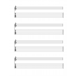 Music Paper - Guitar Tab Manuscript - Notebook for Guitarists