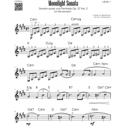 Moonlight Sonata - Beethoven - 1st Movement I 5 Versions - From a Beginner to an Advanced Pianist