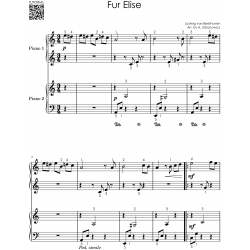 Piano Duets Sheet Music: Masterpieces & Hits Collection 20 Easy Songs for Beginners & Early Intermediates