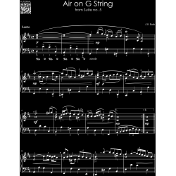Classical Piano Hits on Black Sheet Music Paper