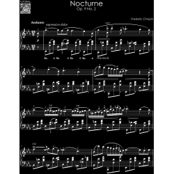 Classical Piano Hits on Black Sheet Music Paper