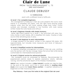 Clair de Lune I Debussy I 5 Versions I From Beginner to Advanced