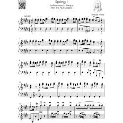 Vivaldi – The Four Seasons for Piano: Complete Piano Sheet Music – All 12 Movements from Spring, Summer, Autumn and Winter