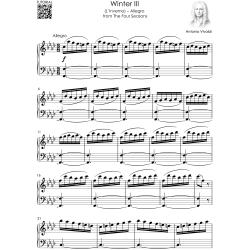 Vivaldi – The Four Seasons for Piano: Complete Piano Sheet Music – All 12 Movements from Spring, Summer, Autumn and Winter