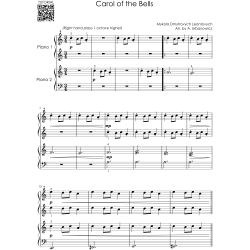 Piano Duets Sheet Music - Christmas Collection: 20 Easy Songs for Beginners and Early Intermediate Players, One Piano Four Hands