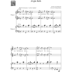 Piano Duets Sheet Music - Christmas Collection: 20 Easy Songs for Beginners and Early Intermediate Players, One Piano Four Hands
