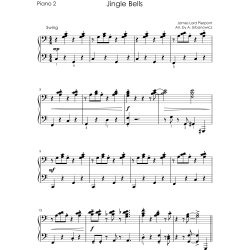 Piano Duets Sheet Music - Christmas Collection: 20 Easy Songs for Beginners and Early Intermediate Players, One Piano Four Hands