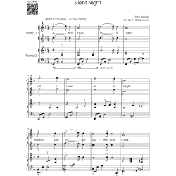 Piano Duets Sheet Music - Christmas Collection: 20 Easy Songs for Beginners and Early Intermediate Players, One Piano Four Hands