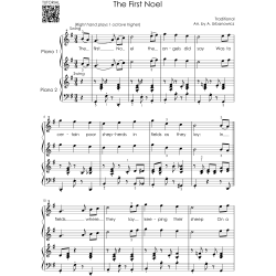 Piano Duets Sheet Music - Christmas Collection: 20 Easy Songs for Beginners and Early Intermediate Players, One Piano Four Hands