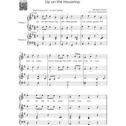Piano Duets Sheet Music - Christmas Collection: 20 Easy Songs for Beginners and Early Intermediate Players, One Piano Four Hands