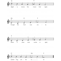 Christmas Piano Book Sheet Music with Letters for Absolute Beginners