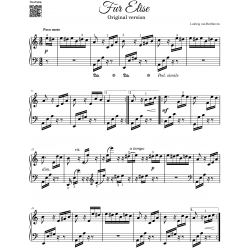Fur Elise Beethoven Sheet Music for Piano Simplified Full Version and Original